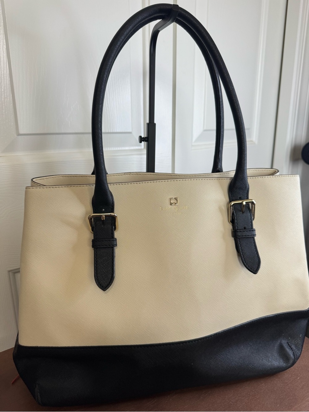 kate spade Cream and Black Two-Tone Tote